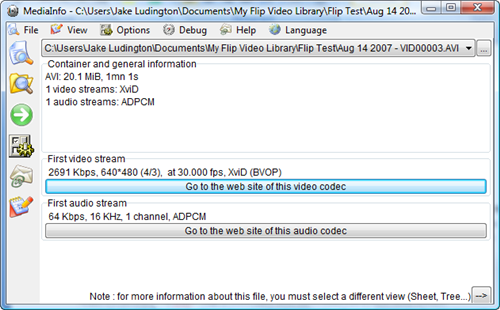 Codec Error Detection with MediaInfo