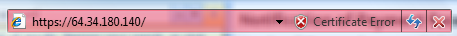 IE address bar certificate warning