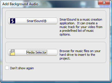 Launch SmartSound in Easy Media Creator