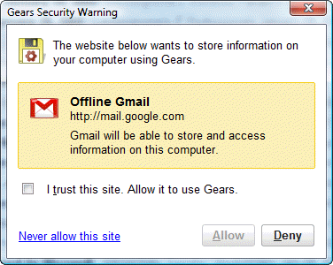 Gmail security warning