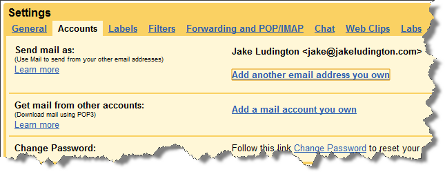 Add email address in Gmail