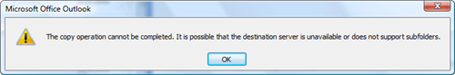 Outlook IMAP Copy Error