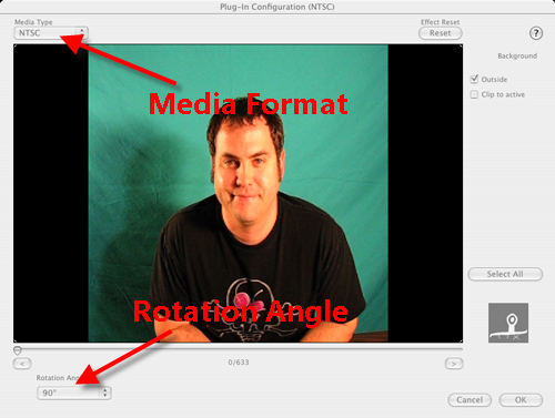 Configure Turn Clip Roatate Angle in iMovie