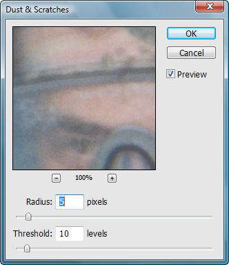 Photoshop Elements photo scratch repair