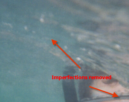 Scratched photo repaired