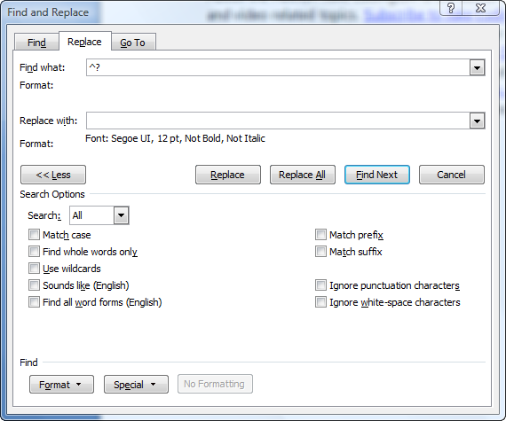 Find and Replace Font Formatting in Word